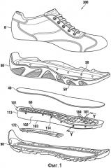 Предмет обуви, скомпонованный блок подошвы для предмета обуви, способ изготовления скомпонованного блока подошвы и способ изготовления предмета обуви (патент 2560301)