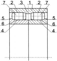 Двухрядный роликовый подшипник качения (патент 2599136)