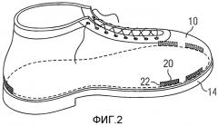 Обувное изделие с вентиляцией в нижней области его верха и применяемая для этого воздухопроницаемая разделительная структура (патент 2446727)