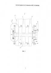 Ротор многоступенчатой турбины (патент 2661566)