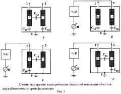 Устройство для измерения электрических емкостей изоляции обмоток двухобмоточного трансформатора (патент 2489723)