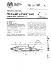 Устройство для проходки скважин в грунте (патент 1247475)