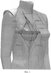 Способ построения развертки чашки корсетного изделия (патент 2387351)