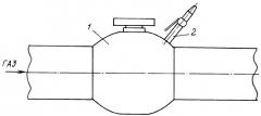 Способ измерения количества газа (перетечки), протекающего через закрытый шаровой кран, и устройство для его осуществления (патент 2270986)