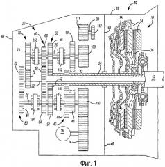 Семискоростная трансмиссия с двойным сцеплением (патент 2439396)