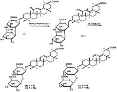 Средство, представляющее собой 3-o- -d-глюкуронопиранозил- -d-глюкуронопиранозид олеан-9( 11),12( 13)-диен-30-овой кислоты, проявляющее анти-вич-1 активность, и способ его получения (патент 2475246)