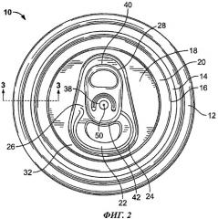 Торцевая крышка банки, снабженная усилением (патент 2437811)