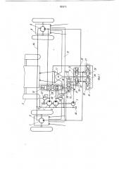 Гидропривод технологических тележек транспортного средства, кинематически связанных с трактором (патент 920273)