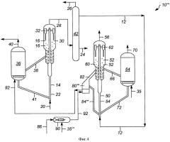 Установка для каталитического крекинга с двумя стояковыми реакторами для увеличенного выхода легкого олефина (патент 2569884)