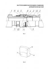 Быстроразъемное бесфланцевое соединение цилиндрических деталей (патент 2615108)