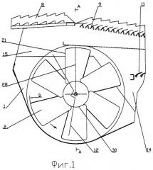 Осевой вентилятор очистки зерноуборочного комбайна (патент 2295227)