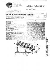 Устройство для погрузки, разгрузки и перемещения животных (патент 1658945)