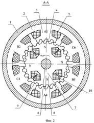 Электрическая редукторная машина с полюсным зубчатым индуктором (патент 2393614)