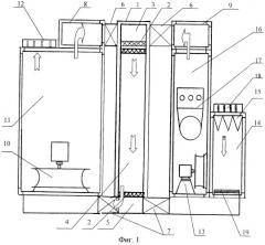 Способ подачи воздуха в окрасочную камеру для окраски жидкими лакокрасочными материалами (варианты) и вентиляционный агрегат для реализации способа (варианты) (патент 2402718)
