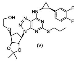 Способ получения [1s-[1α,2α,3β(1s*,2r*),5β]]-3-[7-[2-(3,4-дифторфенил)-циклопропиламино]-5-(пропилтио)-3h-1,2,3-триазоло[4,5-d]пиримидин-3-ил]-5-(2-гидроксиэтокси)-циклопентан-1,2-диола и его промежуточных соединений (патент 2509082)