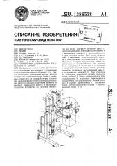 Устройство для розлива жидкостей из бочек (патент 1386538)