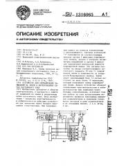 Устройство для сигнализации замыканий на землю в двухпроводных сетях постоянного тока (патент 1316065)