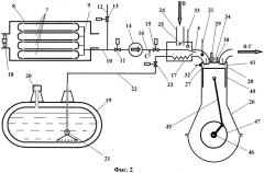Способ работы четырехтактного двигателя внутреннего сгорания с водородом в качестве горючего и с предварительным охлаждением топливной смеси криогенной компонентой воздуха (патент 2549744)