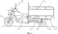 Трицикл с наклоняющимся кузовом в виде грузовой платформы для горных фермерских хозяйств (патент 2532002)