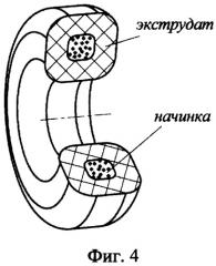 Экструдер для производства колечек с начинками (патент 2558445)