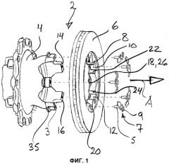 Система, содержащая узел ступицы и тормозной диск (патент 2467220)