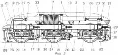 Железнодорожное тяговое транспортное средство с трехосными тележками (патент 2281869)