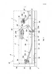 Устройство для створок раздвижной двери с копланарным закрытием, в частности, для мебели и подобного (патент 2594854)