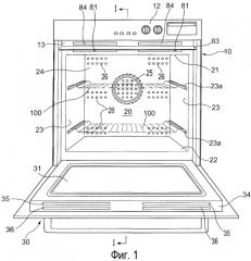 Печь(варианты), способ охлаждения дверцы печи, сборочный узел для регулирования воздуха и сборочный узел печи (патент 2313035)