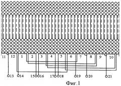 Четырехполюсная статорная обмотка асинхронной электрической машины (патент 2472273)