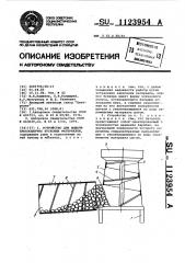 Устройство для выдачи плохосыпучих кусковых материалов (патент 1123954)