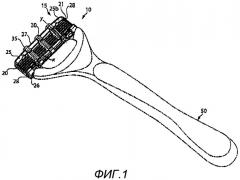 Бритвенный прибор с закрепленным направленным назад лезвийным элементом (патент 2462343)