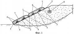 Способ возведения откосного крепления биопозитивной конструкции (патент 2351708)