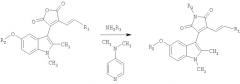 1-замещенные-3-[(1е)-1-алкенил]-4-(5-алкокси-1,2-диметил-1н-индол-3-ил)-1н-пиррол-2,5-дионы и их применение в качестве флуоресцирующих фотохромов (патент 2397979)