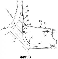 Газотурбинный двигатель с вентиляцией задней полости крыльчатки центробежного компрессора (патент 2447292)