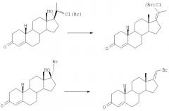 Галоген- и псевдогалогензамещенные 17-метилен-4-азастероиды, их применение, способы их получения, фармацевтическая композиция (патент 2293740)