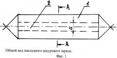 Накладной шнуровой заряд для локализации низовых лесных и степных пожаров (патент 2496539)