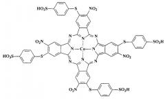 Металлокомплексы окта-4,5-(4-сульфофенилсульфанил)фталоцианина с медью, цинком и кобальтом (патент 2640303)