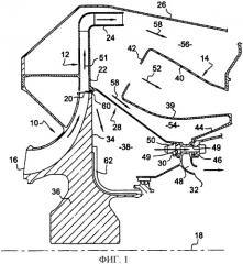 Система вентиляции выходной кольцевой полости центробежного компрессора (патент 2433310)