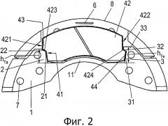 Дисковый тормоз автотранспортного средства и тормозная накладка (патент 2606659)