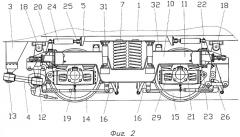 Железнодорожное тяговое транспортное средство с двухосными тележками (варианты) (патент 2307750)