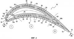Лопатка газовой турбины с контурами охлаждения (патент 2296225)