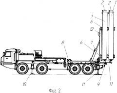 Мобильная пусковая система для транспортировки и пуска ракет из транспортно-пусковых контейнеров при помощи пороховых аккумуляторов давления или парогазогенераторв (патент 2568820)