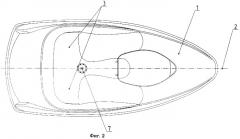 Малогабаритный скоростной двухместный катер-гидроцикл (патент 2264949)