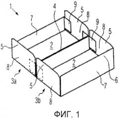 Картонная коробка для упаковки контейнеров наподобие пакетов для напитков, устройство для закрытия упаковки и способ закрытия упаковки (патент 2530869)