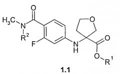 Замещенные (r)-3-(4-метилкарбамоил-3-фторфениламино)-тетрагидро-фуран-3-енкарбоновые кислоты и их эфиры, способ их получения и применения (патент 2520134)