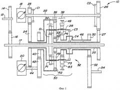 Гидромеханическая трансмиссия, воспроизводящая четыре режима работы (патент 2328641)