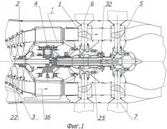 Газотурбинный двигатель с двухрядным винтовентилятором (патент 2428577)