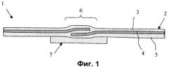 Упаковочный трубчатый корпус, изготовленный из термопластического материала, с внедренной накладкой (патент 2431589)