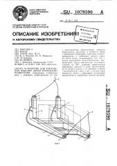 Устройство для кантования изделий двумя крюковыми подвесками (патент 1079590)
