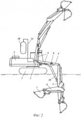 Энергосберегающее рабочее оборудование экскаватора с сочлененной стрелой (патент 2425928)
